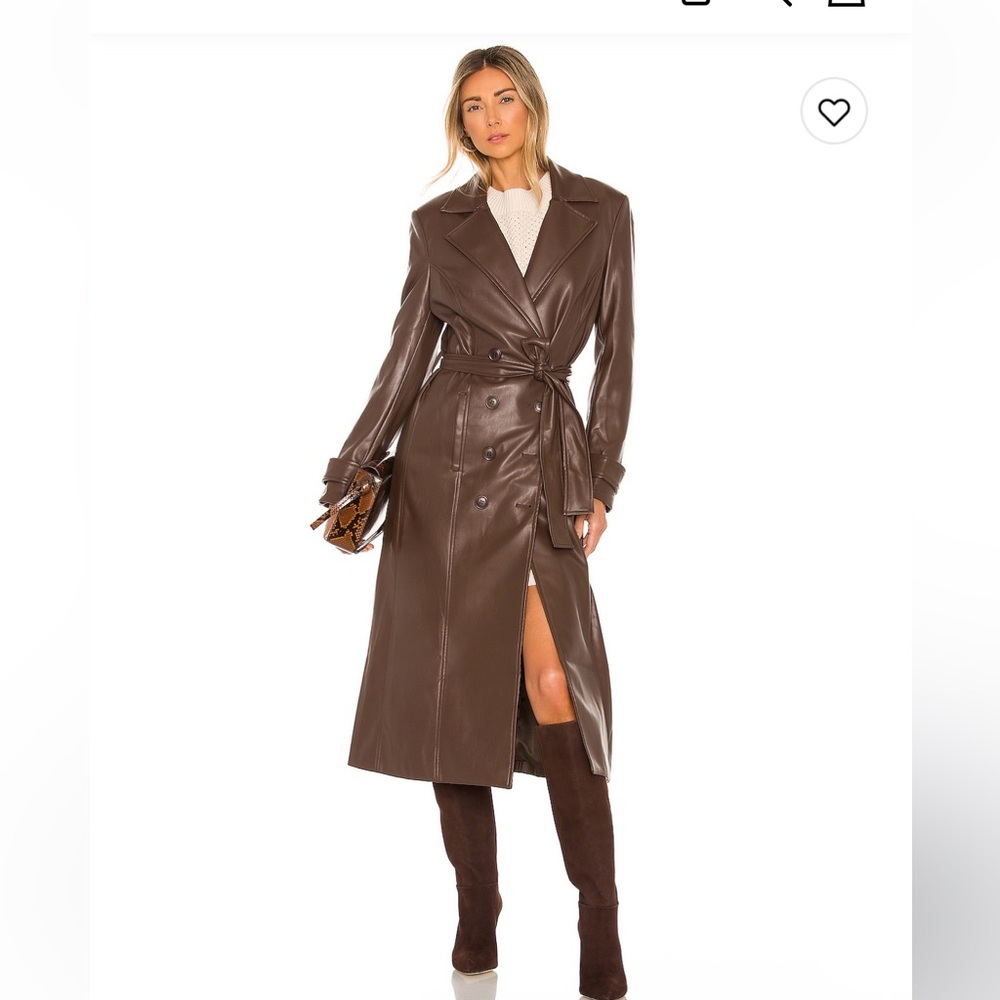 Bardot | Chocolate Brown Faux Leather Trench Coat